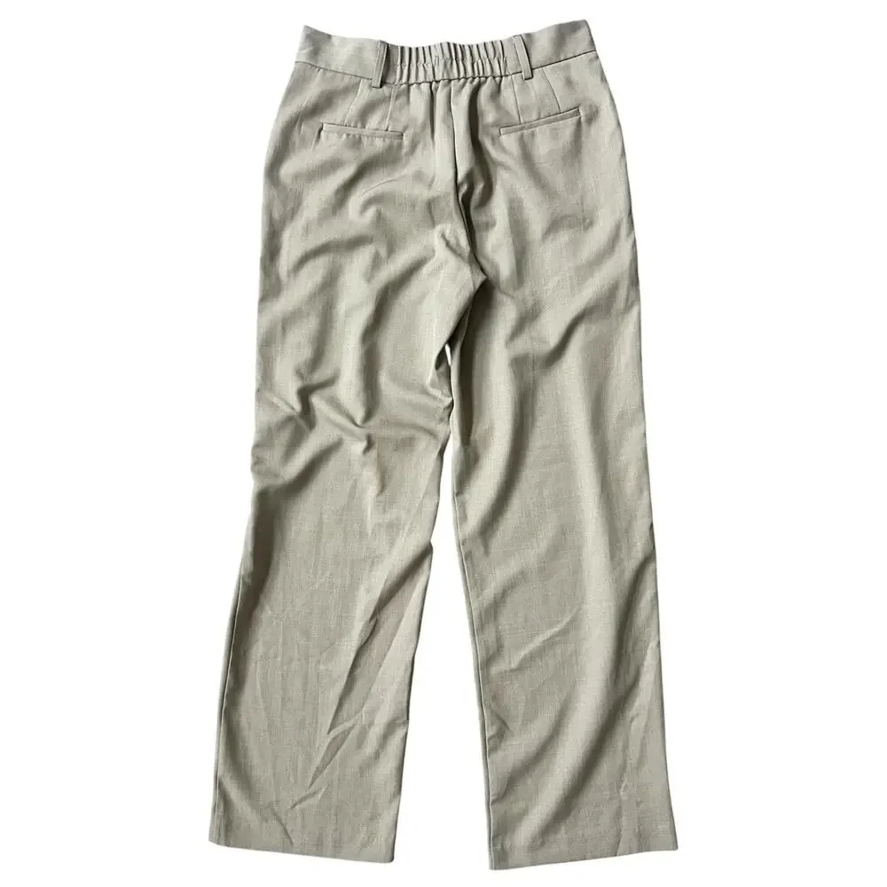 Urban Outfitters Pleated Front Dress Pants S Grey Relaxed Straight Leg Oversized